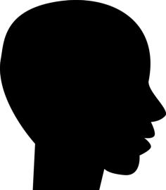 Head Side View Black Silhouette Of Male Bald Shape Svg Line Art, Free Vectors File